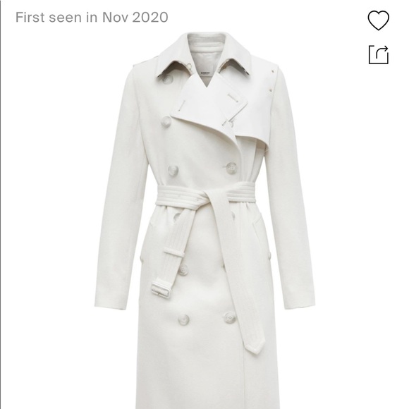 New Burberry white 100% cashmere trench coat 4 S